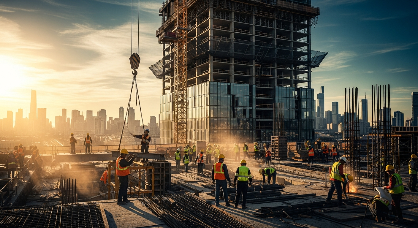 Building construction site framework